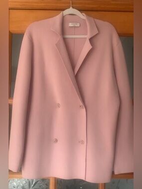 Babaton Double-Breasted Light Pink Women's Cardigan/Blazer, Sz M